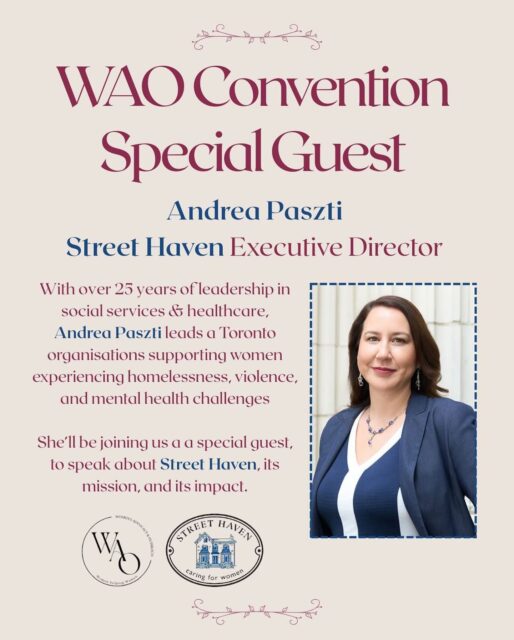 We are SO excited to be part of U of T’s @womensadvocacyoutreach (WAO) Women Helping Women Convention tomorrow!  💙

We truly couldn’t be more grateful for the relationship WAO has created with Street Haven. From volunteering at our shelter this past January to fundraising, WAO is an incredible group of U of T students dedicated to advocating and supporting women and women’s rights in their community and across the world.  

Our Executive Director, Andrea, has been invited as a guest speaker, and all ticket proceeds go directly toward supporting our organization.  

We will have a Street Haven table so come say hi, grab some info, and chat with us about what we do! With the Convention centred around intersectional grassroots advocacy, we can’t think of a better event for us to be a part of. 

#WomenHelpingWomen #WAO #IntersectionalAdvocacy #WomenEmpowerment #StreetHaven