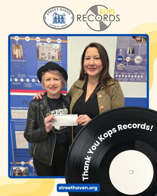 We have the BEST community. 💜 

@kopsrecords, Toronto's oldest independent record store, chose to support Street Haven as their International Women's Day initiative this year, donating 10% of their proceeds to support the women we serve. And today, Mary Koppel stopped by in person to drop off their donation, and we’re thrilled to share they raised $1,100! 

This is what community looks like. A local Toronto institution using their platform to create real impact and honestly, we're just so grateful. Thank you, Kops Records, for showing up for Street Haven and the women in our community. We're so lucky to call you a friend! 

#CommunityImpact #KopsRecords #StreetHaven #SupportLocal #InternationalWomensDay