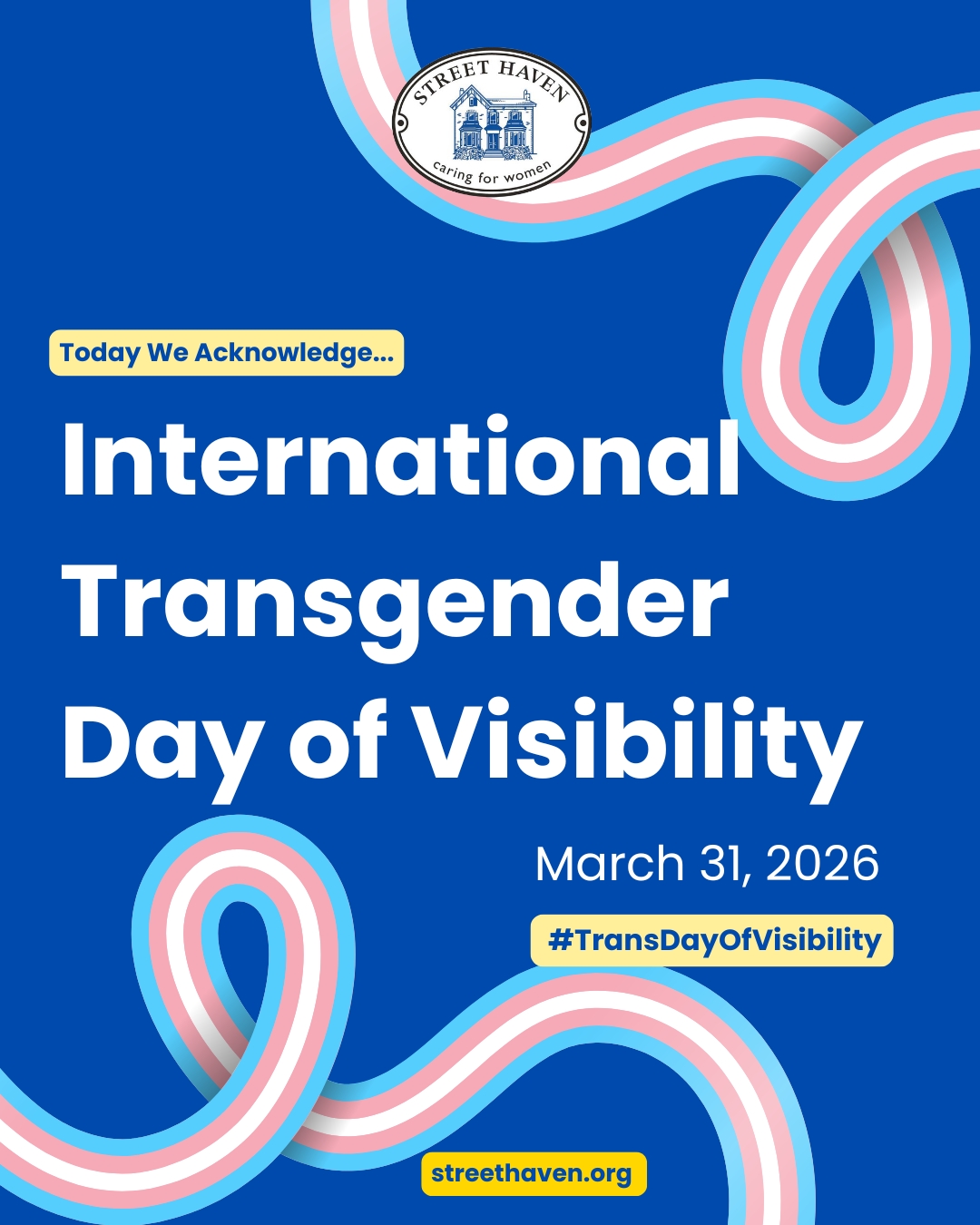 Today, on International Transgender Day of Visibility, we celebrate and honour the trans and gender-diverse people in our community. 💜
According to the Toronto Street Needs Assessment, the number of people experiencing homelessness who identify as 2SLGBTQ+ has nearly doubled, with more than 1 in 5 respondents identifying as 2SLGBTQ+. These numbers remind us that inclusive, affirming shelter spaces aren't just important, they are essential.
At Street Haven, we are committed to being a safe space for all women and gender-diverse individuals.
#TransDayOfVisibility #2SLGBTQ #StreetHaven #TorontoHomelessness #InclusiveCommunities