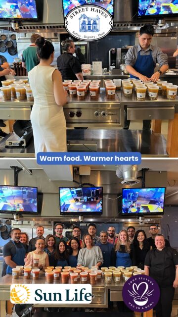 30 containers of soup. One room full of @sunlifeca employees. A whole lot of heart. 🍲
Yesterday, our team members Katie and Lilly got to witness something really special, a team from Sun Life Financial spending their afternoon making soup with @soup_sisters and choosing to direct every single serving to the women at Street Haven.
We got to look them in the eye and tell them exactly where their soup was going.
That moment? That's why these events matter. It's not a team-building exercise. It's connection. It's someone realizing their afternoon became someone else's warm meal on a hard day.
Soup Sisters has been doing this work for 16+ years, and we're so grateful to be part of their community 🧡
Sun Life + Soup Sisters, thank you for giving back in the most nourishing way possible.
#StreetHaven #TorontoNonprofit #WomensHomelessness #SoupSisters #CorporateGiving #TorontoWomen #GivingBack