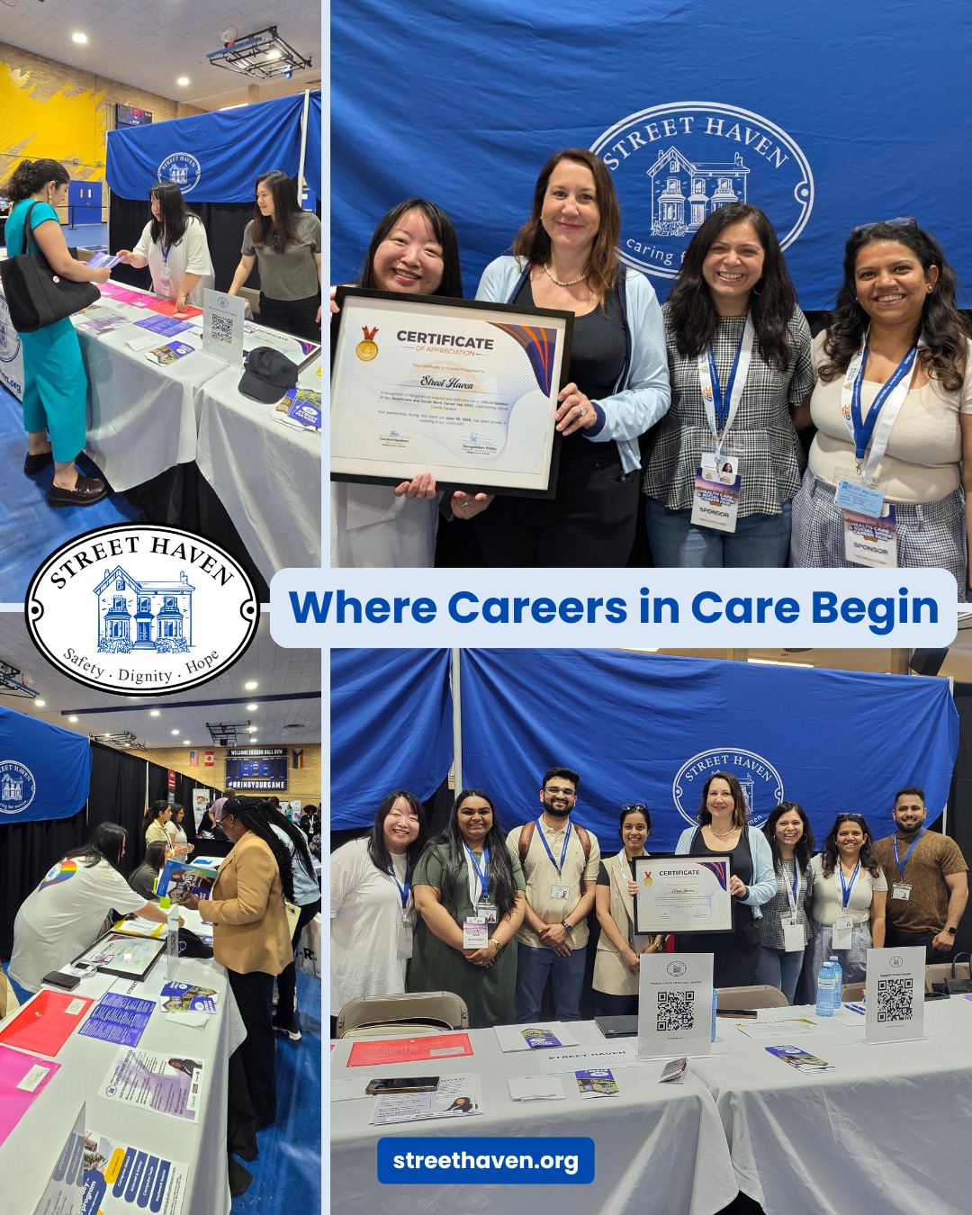 We walked into a career fair and walked out completely inspired. ✨ 

Last Friday, Street Haven showed up to the Healthcare & Social Work Career Fair at @torontomet as Gold Sponsors, and wow, did it deliver. 

Hundreds of students, job seekers, employers, and educators all in one room, talking about the future of healthcare and social work. Connecting and networking. 

A huge thank you to @globaleventscanada_ , George William Wilobo and Caroline Nayebare for putting together an incredible career fair. 

And to every student or job seeker who swung by our table, thank you! We loved getting the opportunity to chat with so many of you. We are rooting for you all. 💛 

See you at the next one! 

#HealthcareSocialWork #TMU #StreetHaven #CareerFair #SocialServices #WorkforceDevelopment #GlobalEventsCanada