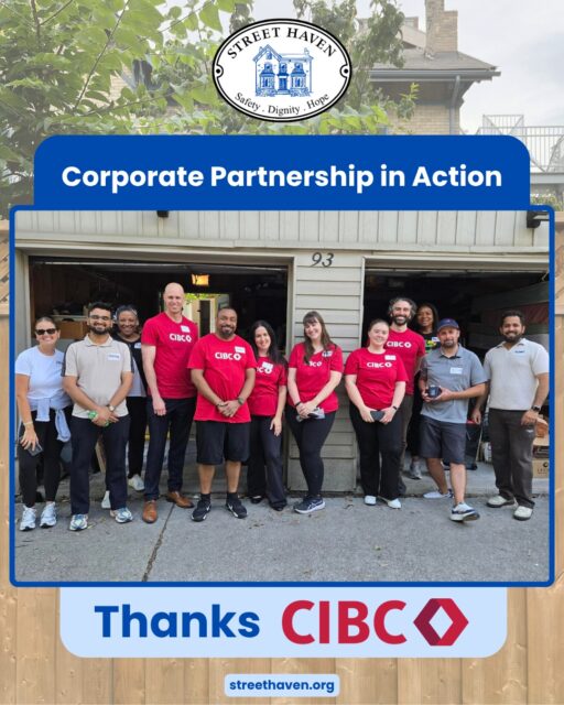 Big thanks to the amazing team from @cibc for rolling up their sleeves with us! 💙 

Their volunteers brought incredible energy, helping us clean out our donation garage, prepping for our garage sale, and furnishing a brand-new apartment for a new mom moving into her first home. 🏠 

Corporate volunteers make a massive impact on the work we do every day, and we had a blast hosting them! 

Want to get your workplace involved? If you’re a company champion looking for meaningful team-building opportunities that directly support your community, we’d love to collaborate with you. 

Send us a DM today or visit the link in our bio (under 'Ways to Support') to get started! 📩 

#StreetHaven #VolunteerImpact #CorporateVolunteering #CIBC #GiveBack