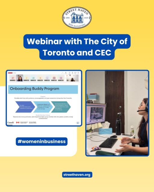 🌟 Elevating Women Entrepreneurs Through Inclusive Talent Strategies 🌟
Street Haven at the Crossroads proudly to co-hosted this empowering session with Canadian Equality Consulting and the Toronto Small Business Enterprise Centre.
This event brings together entrepreneurs, employers, and changemakers to explore practical and inclusive strategies that help build equitable workplaces — from hiring and onboarding to growth and retention.
For over 60 years, Street Haven has been committed to supporting women in overcoming barriers and achieving stability through our wraparound programs in housing, employment, training, and recovery. Through initiatives like The Inclusion Project, we continue to partner with employers to advance equity, diversity, and inclusion in every aspect of the workplace.
💡 Let’s reimagine hiring practices, expand opportunities, and create spaces where women and equity-deserving groups can truly thrive.
Thank you Unnatii for the glimpse at the amazing things that take place during these webinars.
#StreetHaven #DEI #WomenInBusiness #InclusiveWorkplaces #EquityAndInclusion #CommunityImpact #TorontoBusiness #WomenEntrepreneurs #WorkplaceEquity