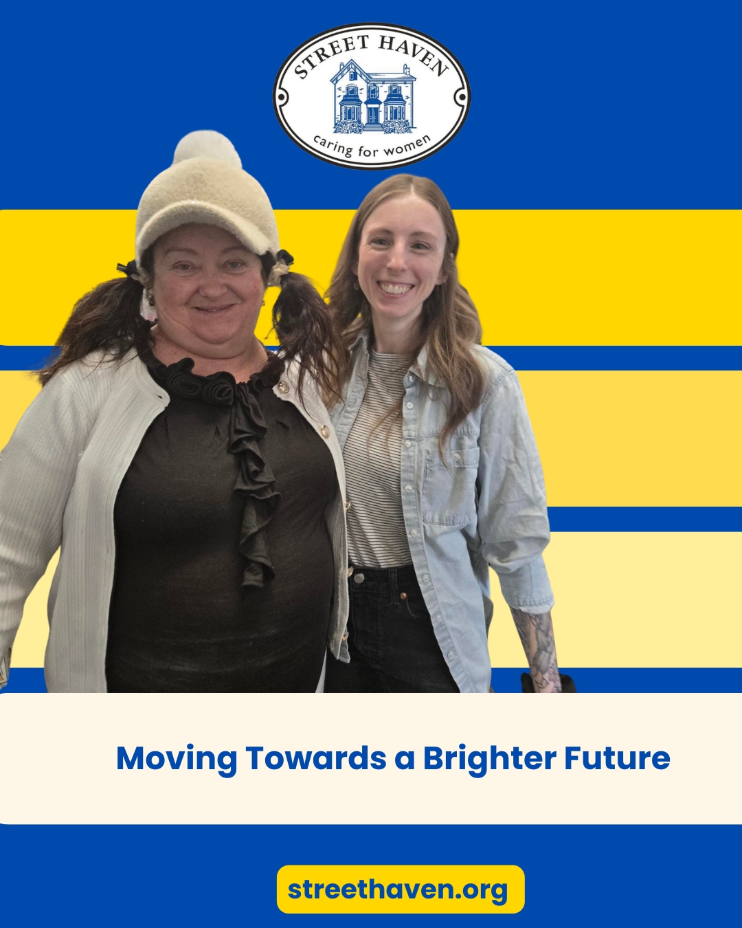 Full of life. Full of hope. Full of promise.

Krystyna is finishing her time with our Pathways to Independence program and left the office glowing with excitement for her next chapter. She told us that sometimes things feel “too good to be true” and this time, they truly were. She’s so grateful for Laura, (Stability Case Manager) who’s supported her through it all with kindness and care. Over the past year, she’s grown in confidence, independence, and self-sufficiency—and now she plans to give back to Street Haven herself!

At Street Haven, our staff give hope, dignity, and care to every woman we support—and Krystyna is proof of what’s possible.

#StreetHaven #PathwaysToIndependence #EmpowerWomen #HopeDignityCare #WomenSupportingWomen