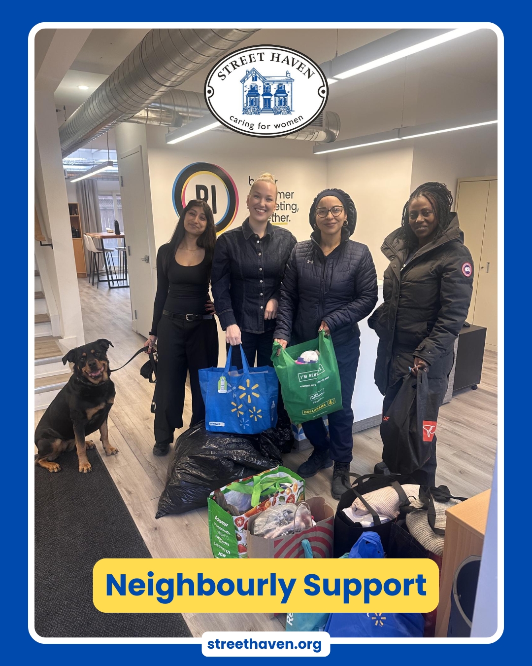 It started with one phone call 📞

Logan Ling from Response Innovations (RI) wanted to do something good for their community—and WOW did they deliver. Brand-new underwear, cozy sweaters, coats, and essentials for the women at Street Haven. 

And when we arrived? We were greeted by the real MVP… Izzy 🐶 Instant mood boost!

Our neighbourhood—Gerrard & Sherbourne—is home to one of the highest concentrations of shelters in Toronto. It’s often misunderstood, but it’s also where critical, life-changing work happens every single day.

If you’re a local business, look around. Who’s doing important work nearby? Start with a phone call—just like Logan did.

Gerrard & Sherbourne businesses, we’d love to connect. 

#CabbageTown #OldTown #EndHomelessness #StreetHaven #ChrisMoise #GiveBackToronto