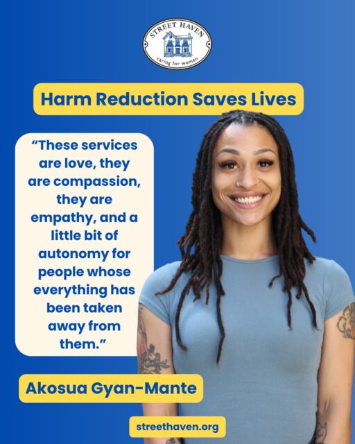 Harm reduction saves lives, and Akosua is making sure Toronto knows it. 

Akosua is our Housing Case Manager and a Harm Reduction advocate, and lately, she's been everywhere. From the @hac_toronto to the @hivlegalnetwork & Drug Strategy Network of Ontario's press conferences, and even on the @jim_richards_showgram . She's been having important conversations and making sure harm reduction stays at the top of the agenda. 

All our staff are trained in harm reduction with the guiding principles of non-judgement, safer supply and use, respect and dignity, autonomy and choice, and what sets us apart from others- ‘we meet women where they’re at’. That’s the Street Haven way. 

We are so proud of Akosua and grateful for her advocacy. 

#HarmReduction #TraumaInformedCare #SafeConsumption #FrontlineWorkers #HousingAdvocacy #TorontoCommunity #HarmReductionWork #HarmReductionSavesLives #SaveOurSitesOntario