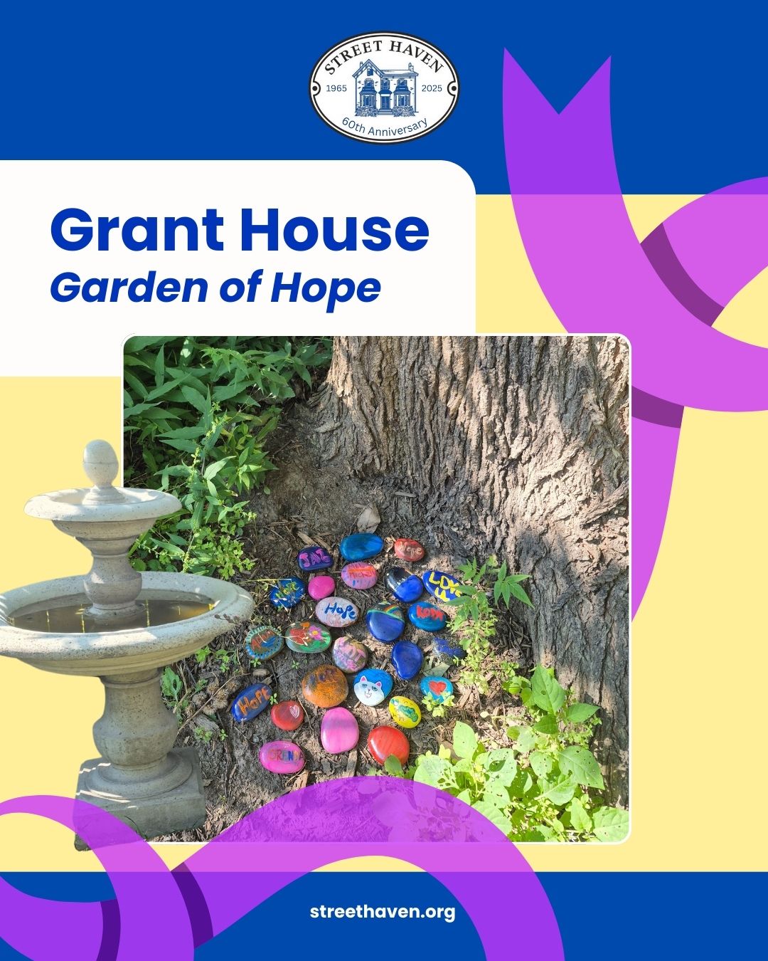 At Grant House, our Rock Garden began to take on some colour during our OD Awareness Day activity. As a method of art therapy, this allowed participating women to reflect, express, be a active part of the moment and community.
The Rock Garden is now an important part of the Grant House that reminds us to be present with our connections, community and ourselves. 💙
#StreetHaven #SafeHaven #Fromsupporttostrength #Rockgarden #Beingpresent #Community